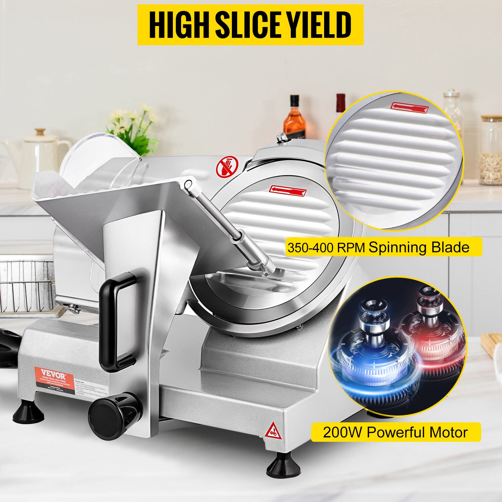 Electric Deli Food Slicer Adjustable Thickness, Meat, Cheese