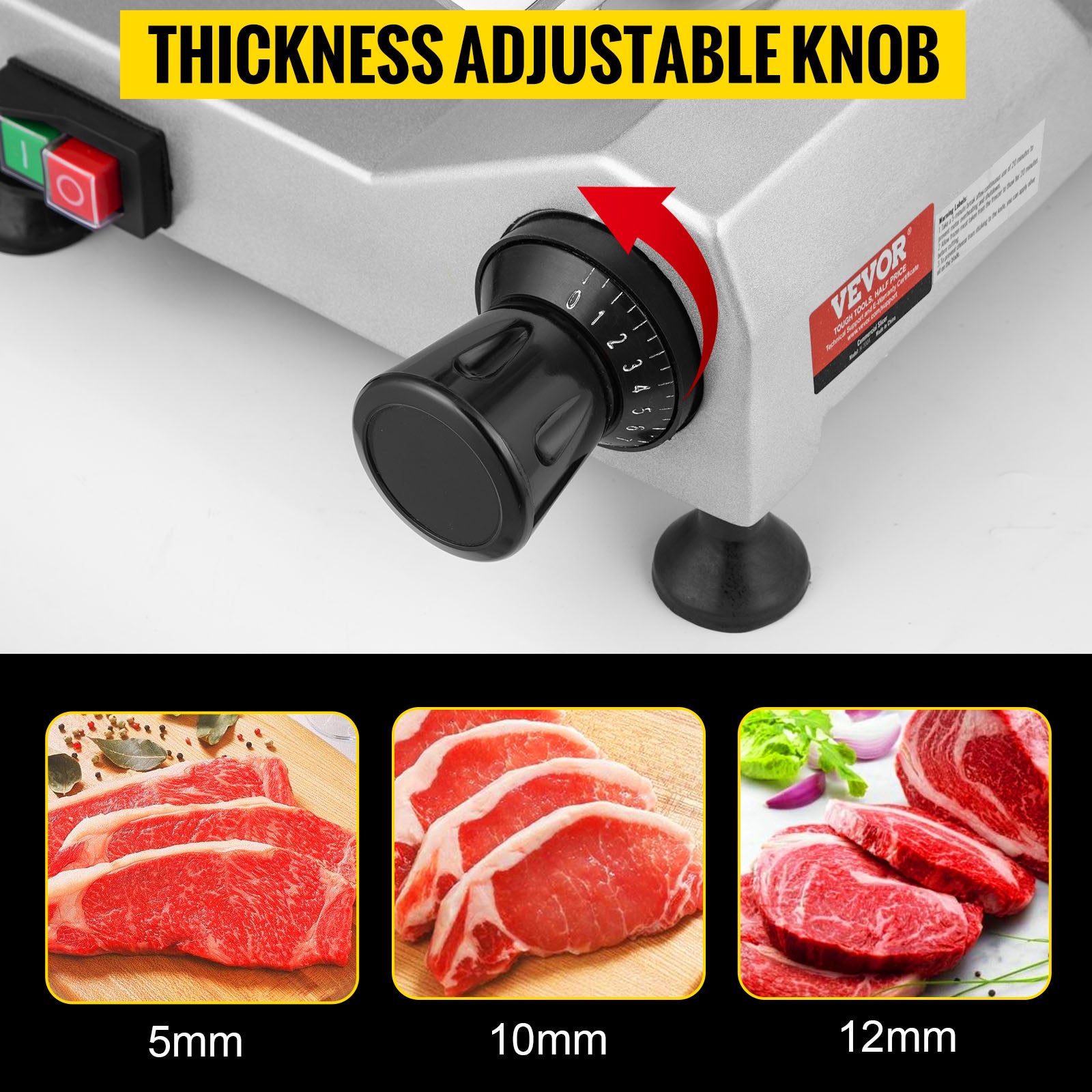 Electric Deli Food Slicer Adjustable Thickness, Meat, Cheese