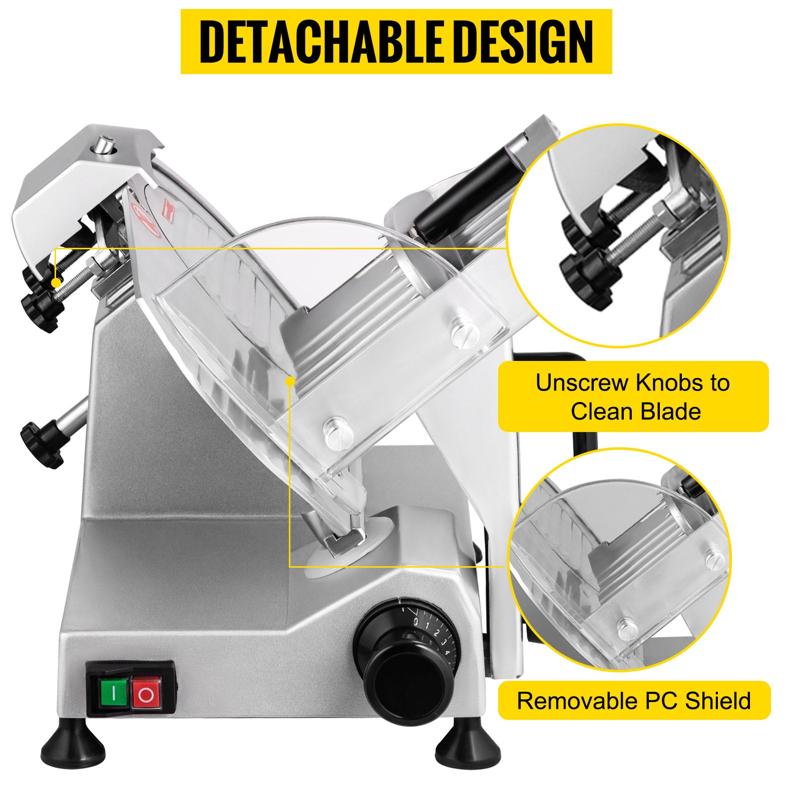 Electric Deli Food Slicer Adjustable Thickness, Meat, Cheese