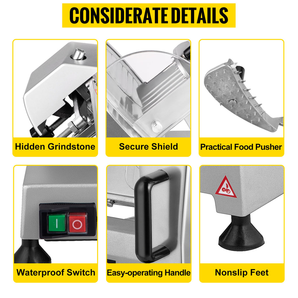 Electric Deli Food Slicer Adjustable Thickness, Meat, Cheese