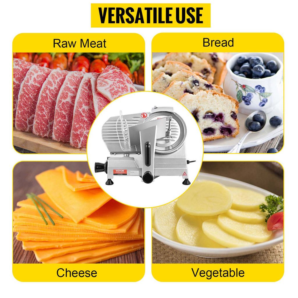 Electric Deli Food Slicer Adjustable Thickness, Meat, Cheese
