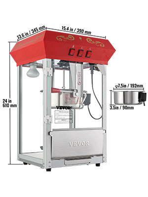 8/12Oz Electric Popcorn Maker, Scoop Spoon