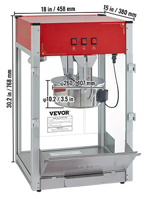 8/12Oz Electric Popcorn Maker, Scoop Spoon