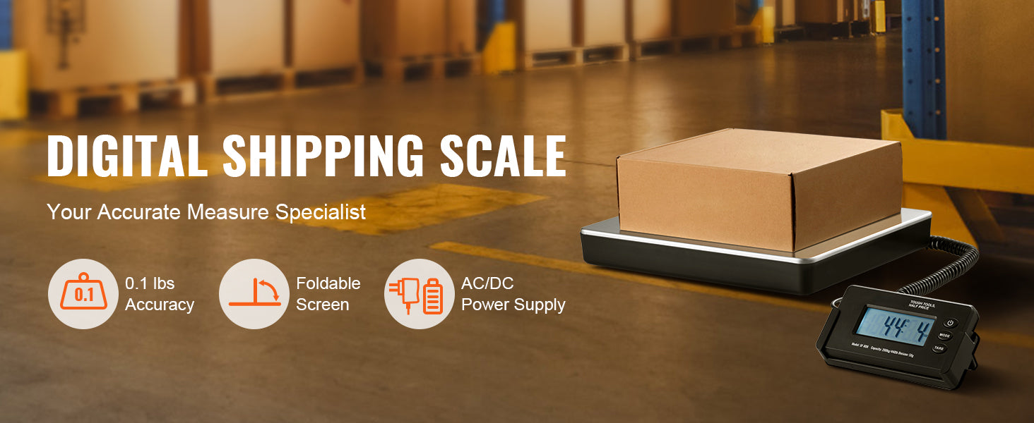 440lbs Digital Shipping Scale, Timer, Tare, LCD Screen