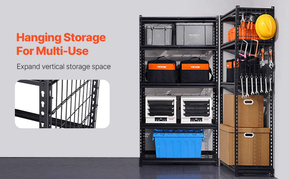 5 Tier Metal Storage Shelves Height Adjustable Shelving