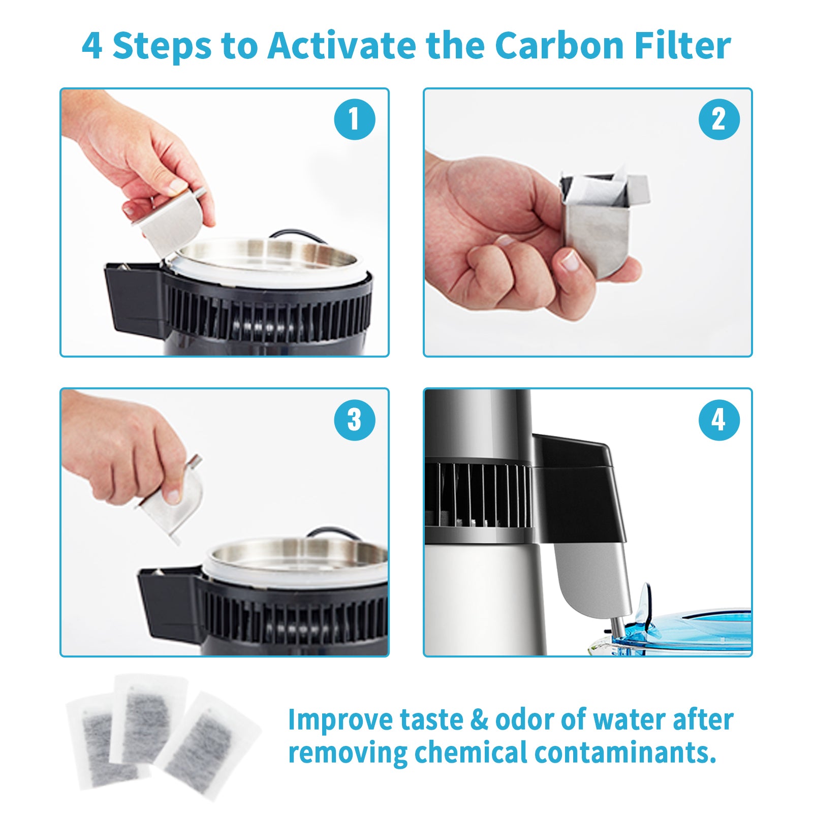 Water Distiller Purifier Filter Dispenser Overheat Protection