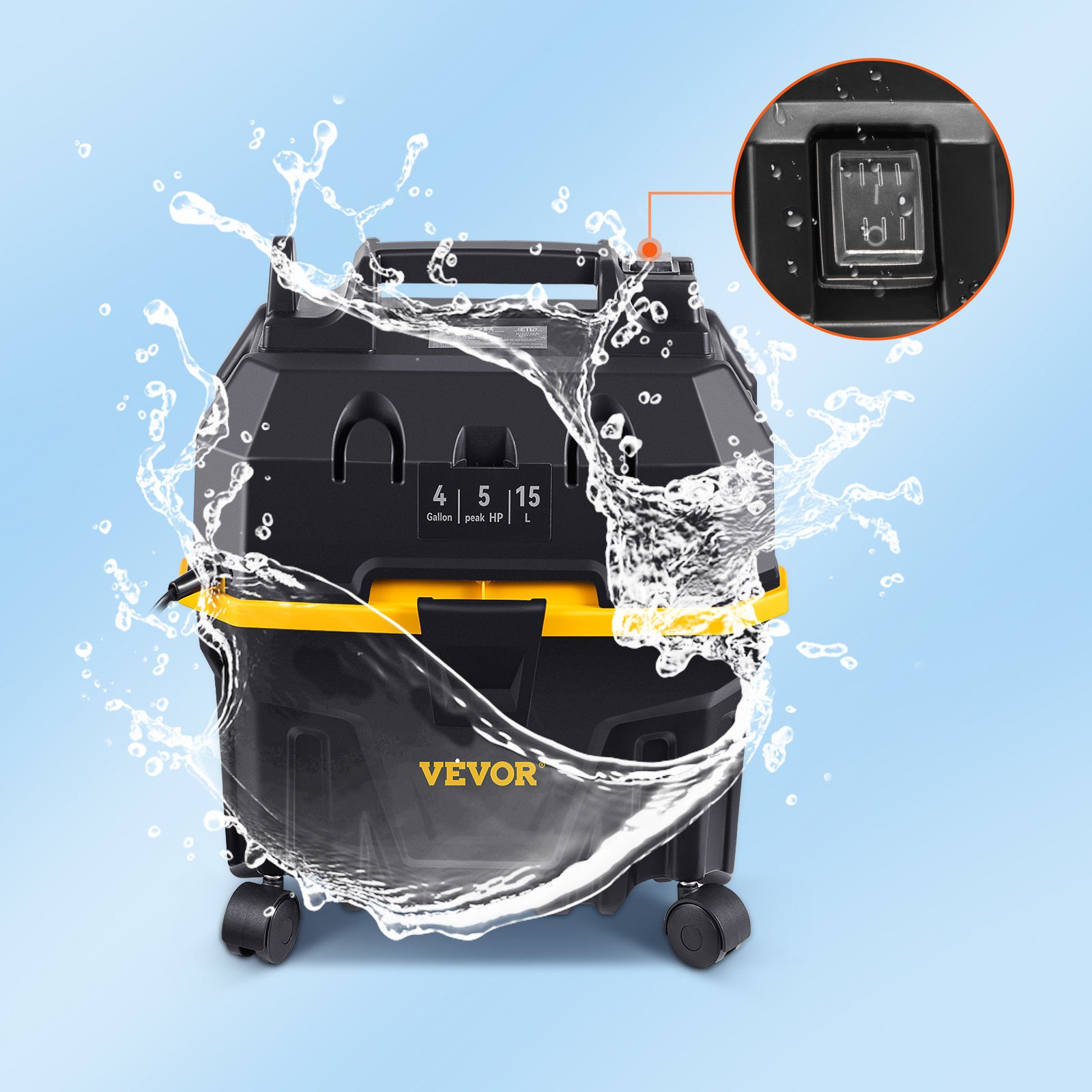 Portable Wet, Dry Vacuum Cleaner, 15L, 1200W
