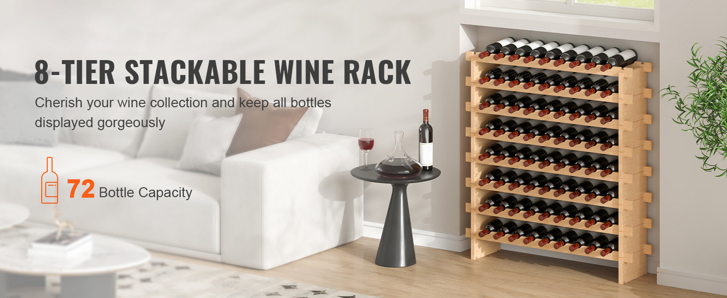 Free Standing Wine Storage Rack, Bamboo