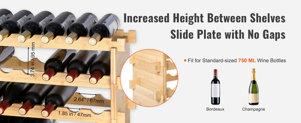 Free Standing Wine Storage Rack, Bamboo