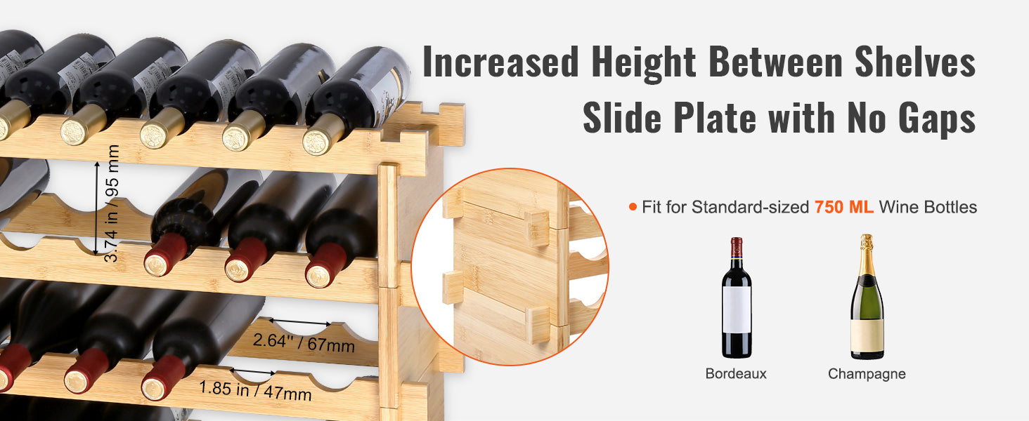 Free Standing Wine Storage Rack, Bamboo