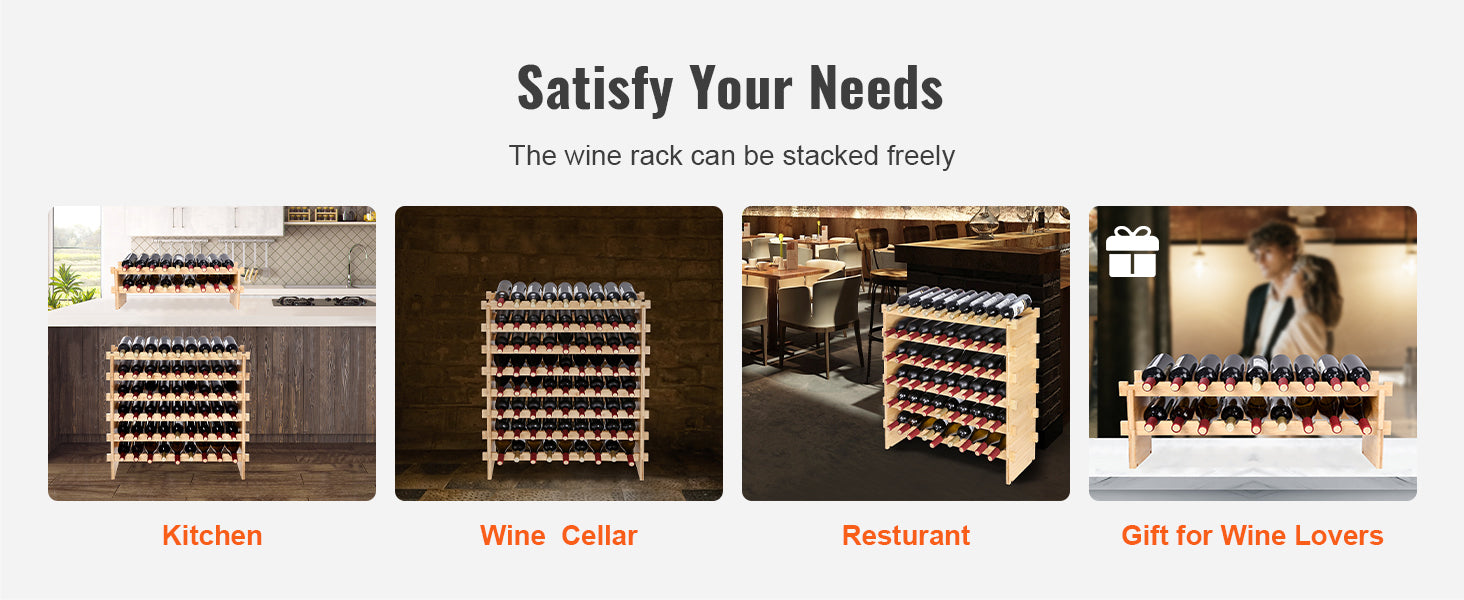 Free Standing Wine Storage Rack, Bamboo